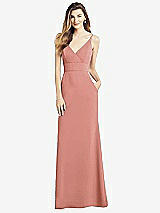Front View Thumbnail - Desert Rose V-Back Spaghetti Strap Maxi Dress with Pockets