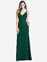 Front View Thumbnail - Hunter Green V-Back Spaghetti Strap Maxi Dress with Pockets