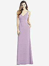 Front View Thumbnail - Pale Purple V-Back Spaghetti Strap Maxi Dress with Pockets