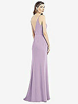 Rear View Thumbnail - Pale Purple V-Back Spaghetti Strap Maxi Dress with Pockets
