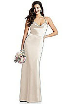 Alt View 1 Thumbnail - Oat Cowl-Neck Criss Cross Back Slip Dress