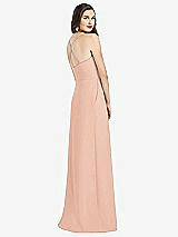 Rear View Thumbnail - Pale Peach Criss Cross Back Crepe Halter Dress with Pockets