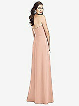 Rear View Thumbnail - Pale Peach Strapless Pleated Skirt Crepe Dress with Pockets