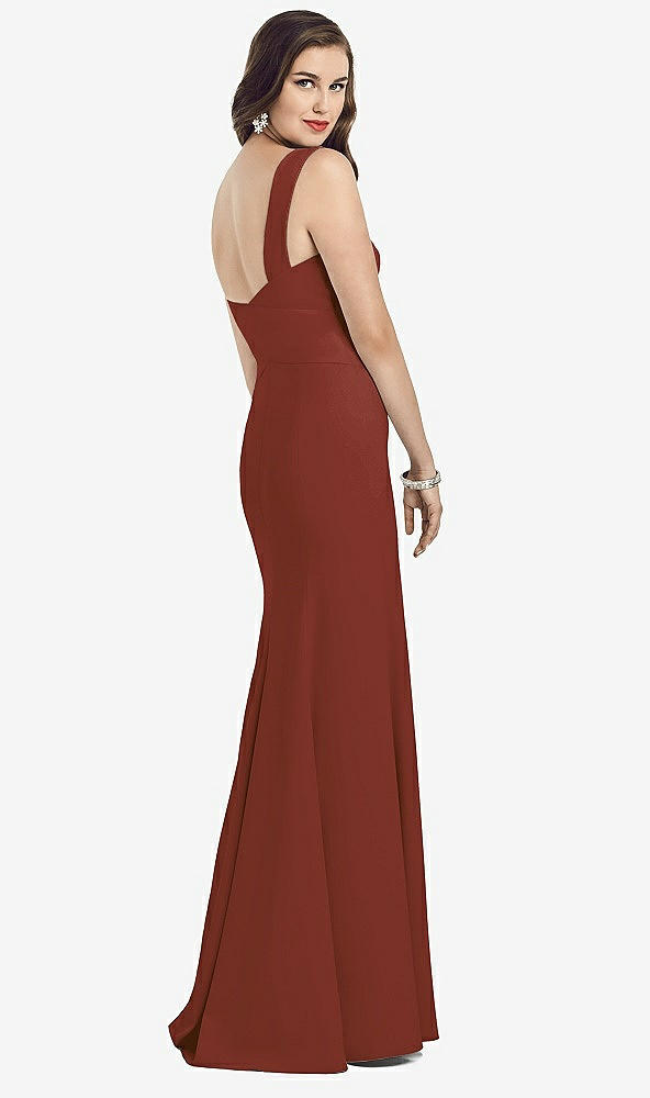 Back View - Auburn Moon Sleeveless Seamed Bodice Trumpet Gown