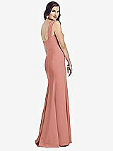 Rear View Thumbnail - Desert Rose Sleeveless Seamed Bodice Trumpet Gown