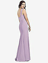 Rear View Thumbnail - Pale Purple Sleeveless Seamed Bodice Trumpet Gown