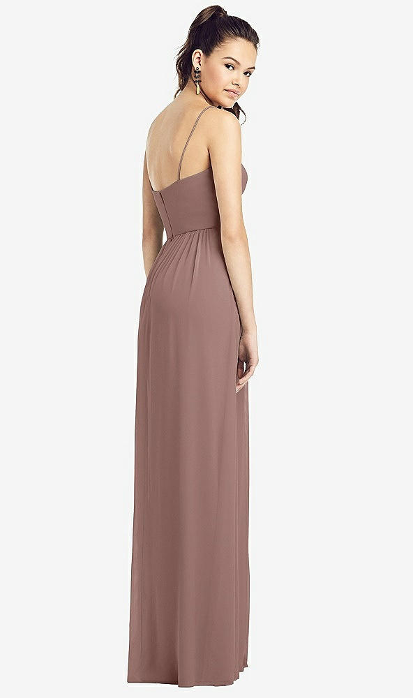Back View - Sienna Slim Spaghetti Strap Chiffon Dress with Front Slit
