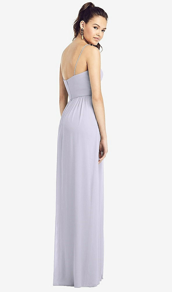 Back View - Silver Dove Slim Spaghetti Strap Chiffon Dress with Front Slit