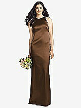 Rear View Thumbnail - Latte Sleeveless Open Twist-Back Maxi Dress
