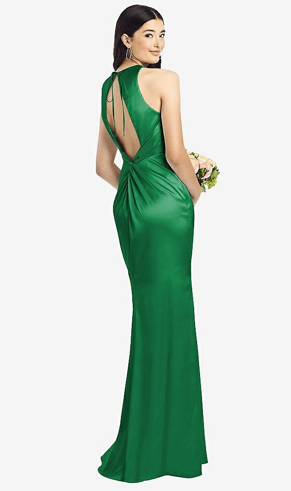Front View - Shamrock Sleeveless Open Twist-Back Maxi Dress