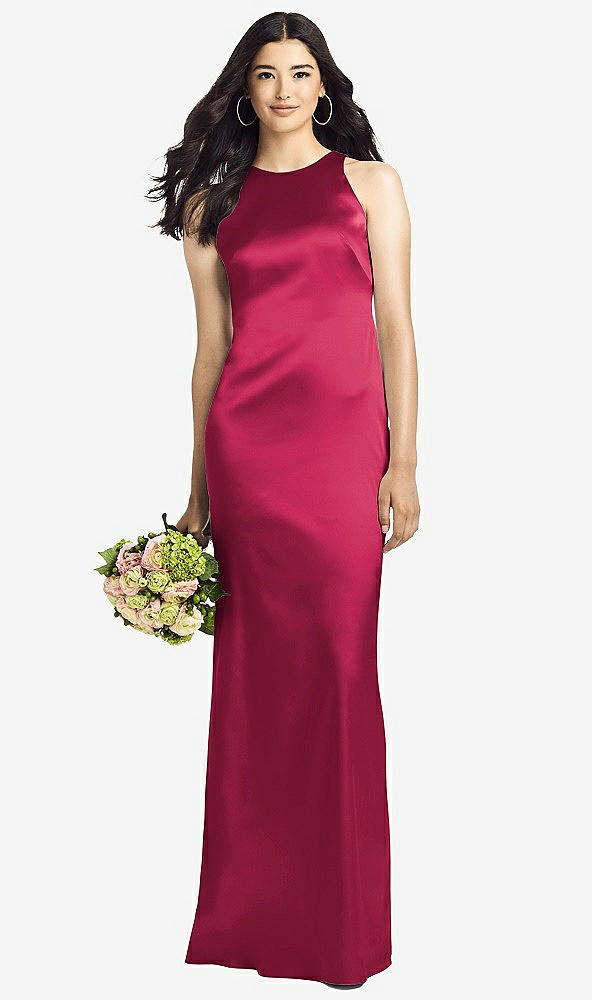 Back View - Valentine Sleeveless Open Twist-Back Maxi Dress