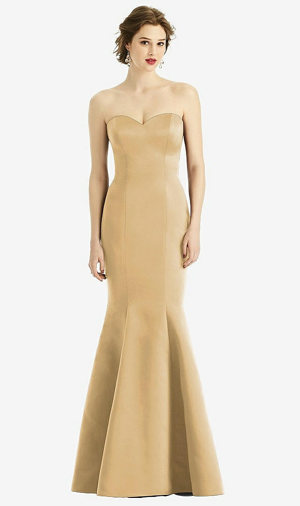 Front View - Venetian Gold Sweetheart Strapless Satin Mermaid Dress
