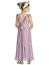 Rear View Thumbnail - Suede Rose Flower Girl Dress FL4070