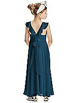 Rear View Thumbnail - Atlantic Blue Flower Girl Dress FL4070