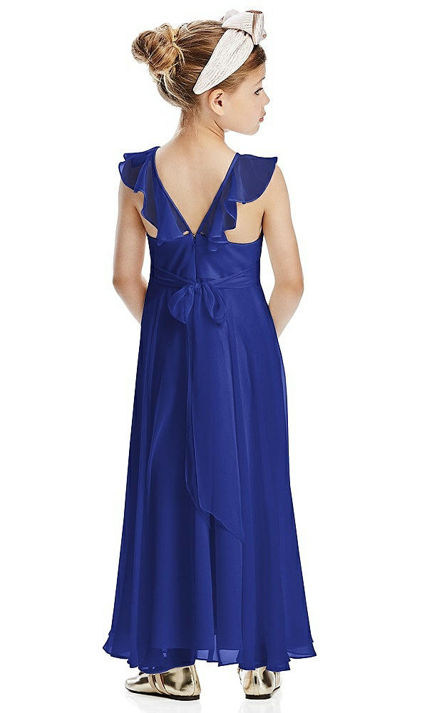Back View - Cobalt Blue Flower Girl Dress FL4070