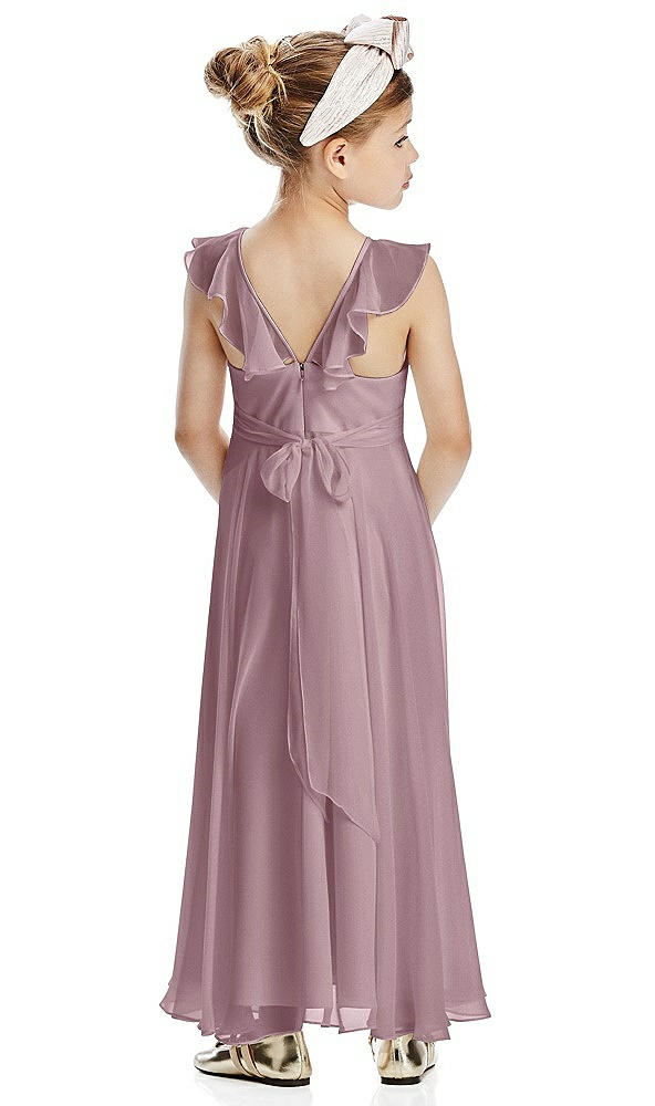Back View - Dusty Rose Flower Girl Dress FL4070