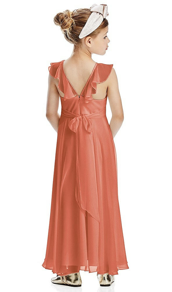 Back View - Terracotta Copper Flower Girl Dress FL4070