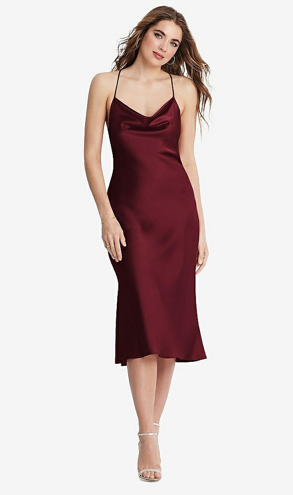 Front View - Cabernet Cowl-Neck Convertible Midi Slip Dress - Piper
