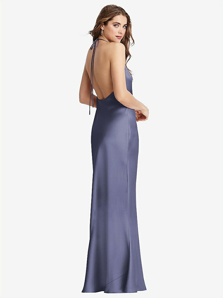 安心追跡付【KAREN MILLEN】テーラードミディプロムドレス Cowl-neck Criss Cross Back Slip Bridesmaid Dress In Think