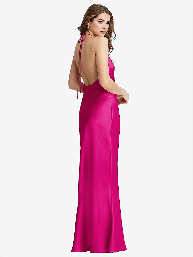 Cowl-neck Criss Cross Back Slip Bridesmaid Dress In Think