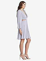 Side View Thumbnail - Silver Dove Bishop Sleeve Ruffled Chiffon Cutout Mini Dress - Hannah