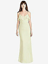 Front View Thumbnail - Butter Yellow Ruffle-Trimmed Backless Maxi Dress