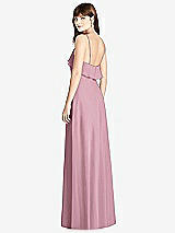 Rear View Thumbnail - Dusty Pink Ruffle-Trimmed Backless Maxi Dress