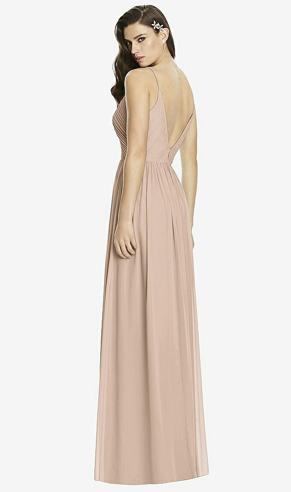 Back View - Topaz Deep V-Back Shirred Maxi Dress - Ensley