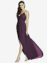 Front View Thumbnail - Aubergine Deep V-Back Shirred Maxi Dress - Ensley