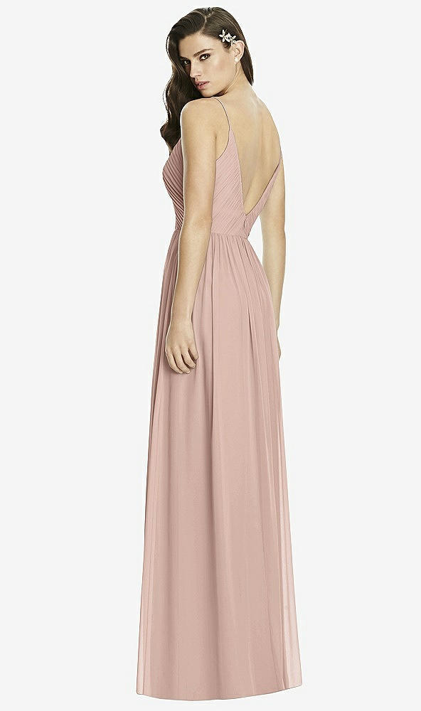 Back View - Bliss Deep V-Back Shirred Maxi Dress - Ensley