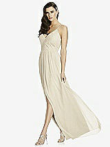 Front View Thumbnail - Champagne Deep V-Back Shirred Maxi Dress - Ensley