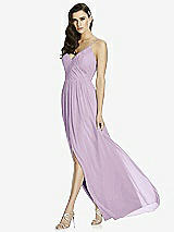 Front View Thumbnail - Pale Purple Deep V-Back Shirred Maxi Dress - Ensley
