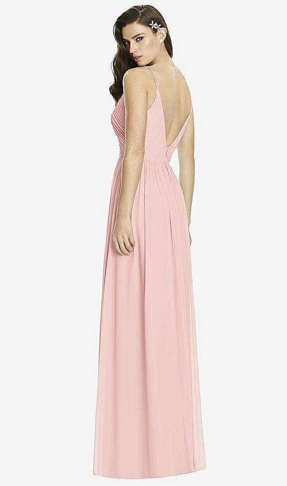 Back View - Rose Deep V-Back Shirred Maxi Dress - Ensley