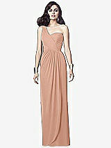 Alt View 1 Thumbnail - Pale Peach One-Shoulder Draped Maxi Dress with Front Slit - Aeryn