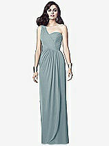 Alt View 1 Thumbnail - Morning Sky One-Shoulder Draped Maxi Dress with Front Slit - Aeryn