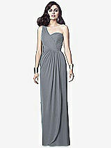Alt View 1 Thumbnail - Platinum One-Shoulder Draped Maxi Dress with Front Slit - Aeryn