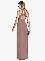 Rear View Thumbnail - Sienna V-Neck Halter Chiffon Maxi Dress - Taryn