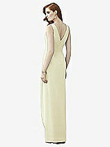 Rear View Thumbnail - Butter Yellow Sleeveless Draped Faux Wrap Maxi Dress - Dahlia