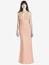 Front View Thumbnail - Pale Peach Ruffle-Trimmed Backless Maxi Dress - Britt