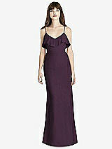 Front View Thumbnail - Aubergine Ruffle-Trimmed Backless Maxi Dress - Britt