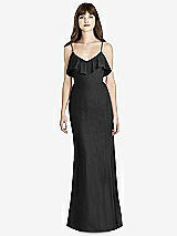 Front View Thumbnail - Black Ruffle-Trimmed Backless Maxi Dress - Britt