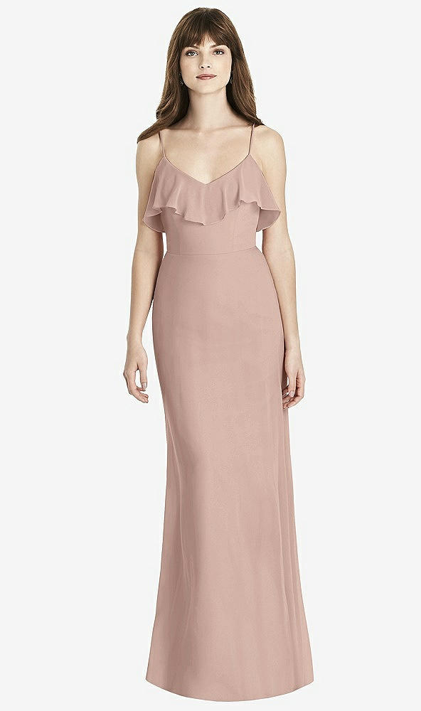 Front View - Bliss Ruffle-Trimmed Backless Maxi Dress - Britt