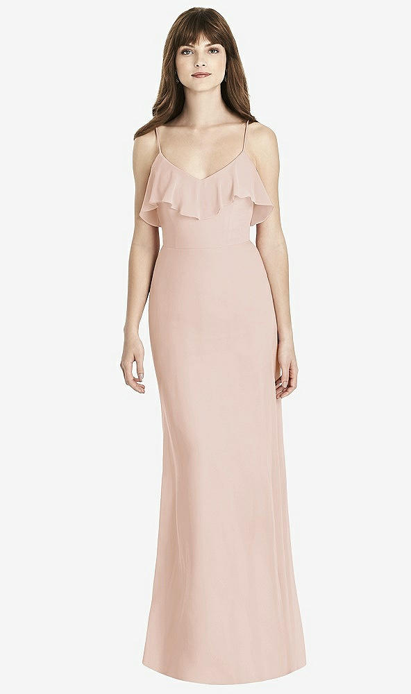 Front View - Cameo Ruffle-Trimmed Backless Maxi Dress - Britt