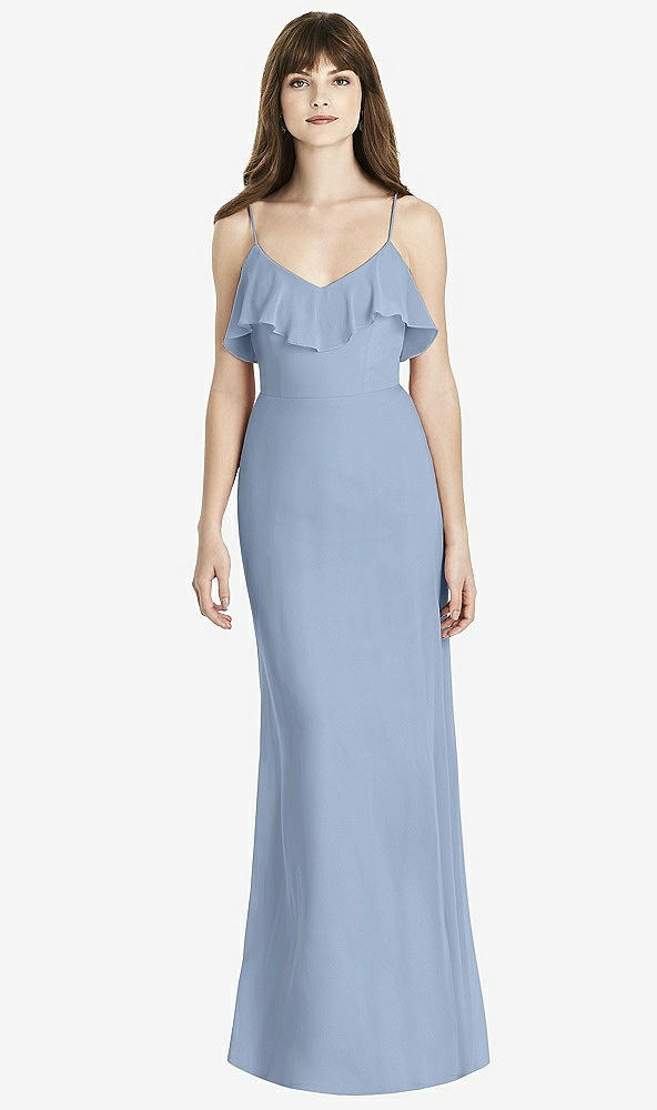 Front View - Cloudy Ruffle-Trimmed Backless Maxi Dress - Britt
