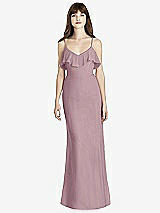 Front View Thumbnail - Dusty Rose Ruffle-Trimmed Backless Maxi Dress - Britt