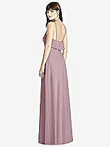 Rear View Thumbnail - Dusty Rose Ruffle-Trimmed Backless Maxi Dress - Britt