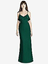 Front View Thumbnail - Hunter Green Ruffle-Trimmed Backless Maxi Dress - Britt