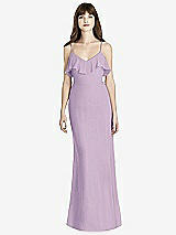 Front View Thumbnail - Pale Purple Ruffle-Trimmed Backless Maxi Dress - Britt