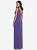 Rear View Thumbnail - Regalia - PANTONE Ultra Violet Lux Jersey Draped Maxi - Sena
