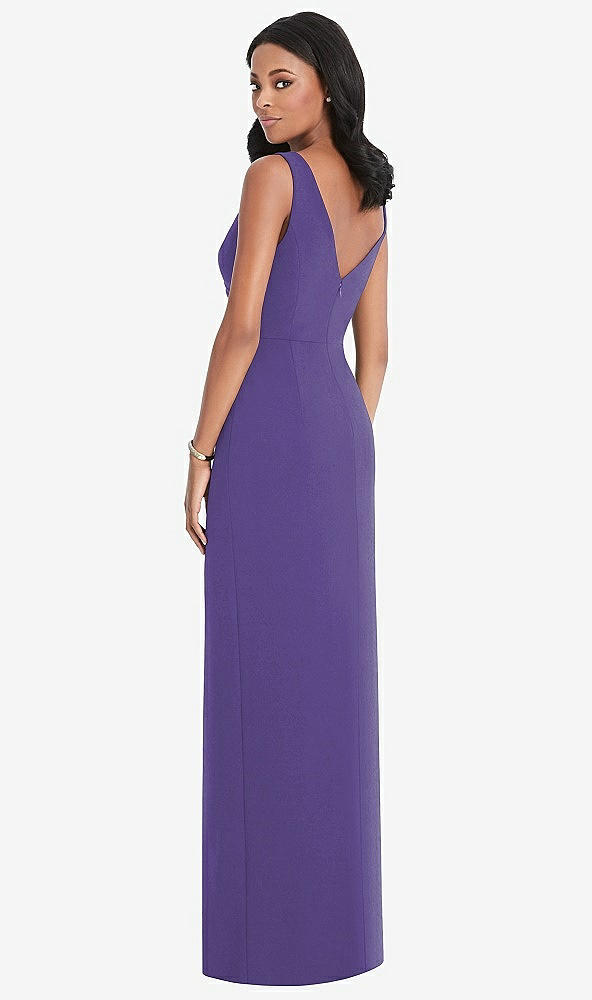 Back View - Regalia - PANTONE Ultra Violet Lux Jersey Draped Maxi - Sena